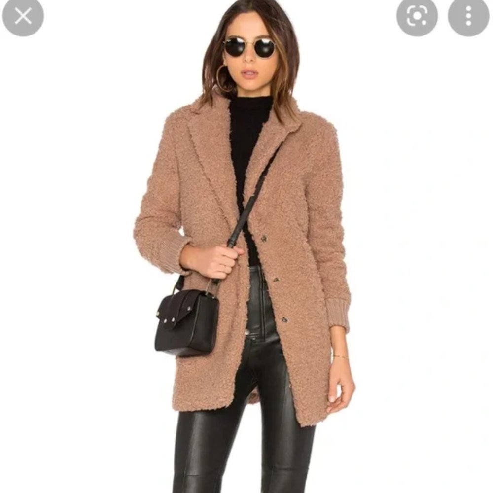 Cupcakes and Cashmere Antebellum Teddy Coat Dusty Mauve Sherpa XS